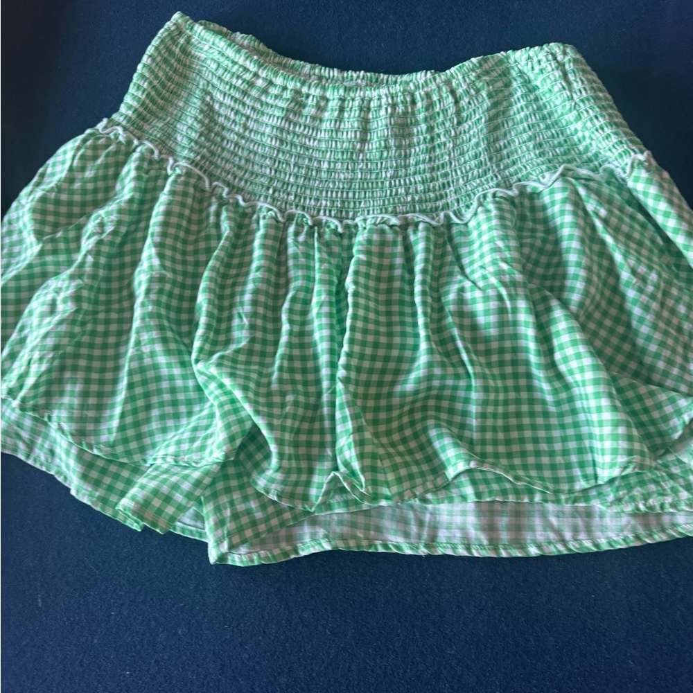 Green Gingham Women's Skort! ( shorts under a skirt!!) 💚FUN FLATTERING FLIRTY💚